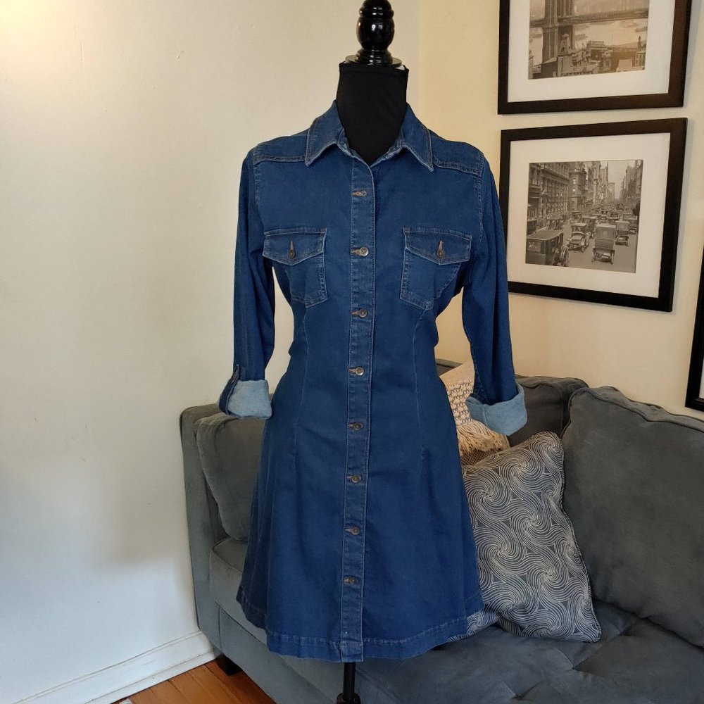 INDEGO COLLECTION Button-up Denim Dress